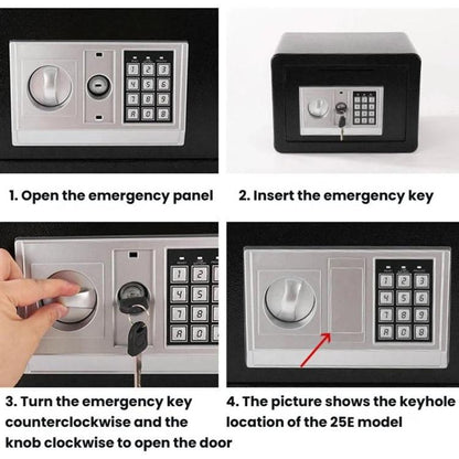 Wall-Mounted Small Steel Safe With Anti-Theft Plate Password Storage Safe, Black With Money Drop Slot, Gold With Money Drop Slot, Black No Money Drop Slot, Gold No Money Drop Slot