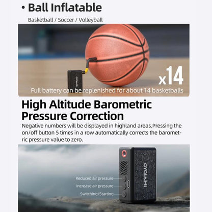 Mini Display Equipped Air Pump Portable High Pressure Smart Bicycle Electric Air Pump, AM6