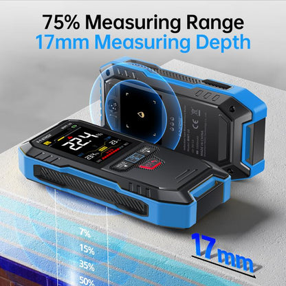 FNIRSI Wood Panel Moisture Tester Wall Surface Humidity Detector, Blue