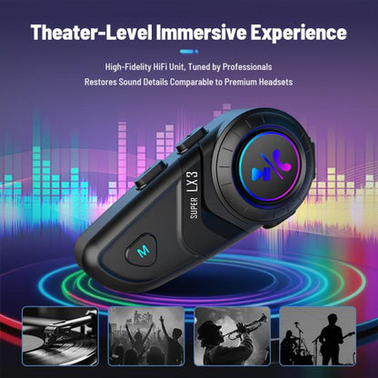 Motorcycle Helmet Waterproof Wireless Bluetooth Earphone, LX3