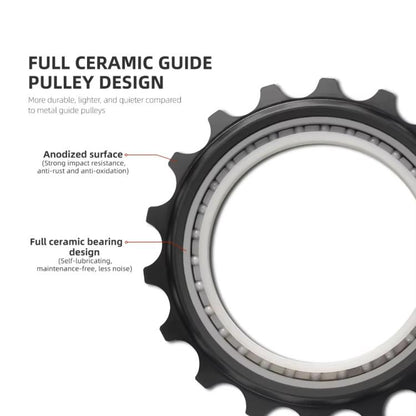 Hollow Eccentric Rear Derailleur Pulley 18T Ceramic Bearing DIY Bike Parts, CYCLAMI CYC-18T