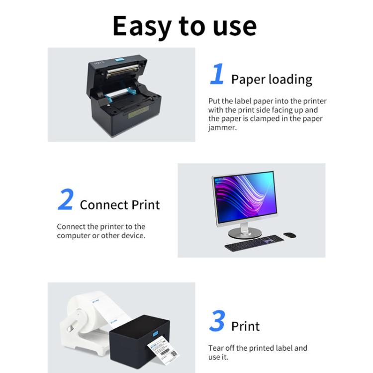 4-Inch High-Speed Thermal Label Printer with Dedicated Paper Stand, US Plug, HZTZ  9220-USB Black, HZTZ  9220-USB+Bluetooth Black, HZTZ  9220-USB+LAN Black, HZTZ  9220-USB+WiFi Black, HZTZ 9220-USB White, HZTZ 9220-USB+Bluetooth White