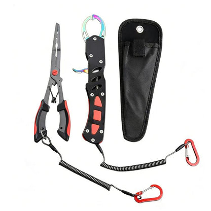 Seawater Corrosion Resistant Extended Eagle-Beak Hook Remover Line Cutter Pliers, Lure Plier, Lure Plier + Wire Safety Rope, Lure Plier + Wire Safety Rope + Nylon Bag, Lure Plier + Wire Safety Rope + Rubber Sleeve