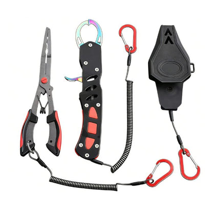 Seawater Corrosion Resistant Extended Eagle-Beak Hook Remover Line Cutter Pliers, Lure Plier, Lure Plier + Wire Safety Rope, Lure Plier + Wire Safety Rope + Nylon Bag, Lure Plier + Wire Safety Rope + Rubber Sleeve