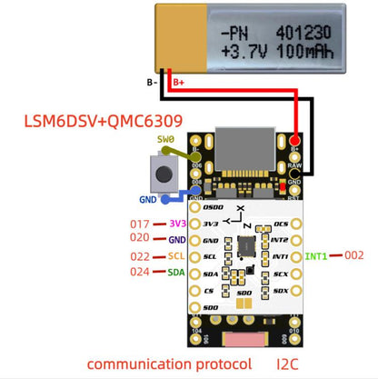 For SlimeVR / Smol LSM6DSV + QMC6309 Module