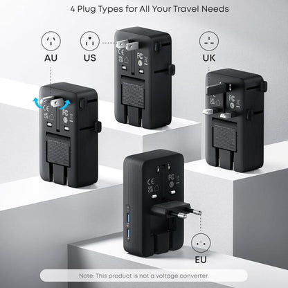 ANKER A9215 Multi-Country Adapter 20W Fast Charging PD Smart Distribution Universal Portable Charger