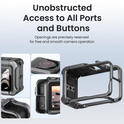 For DJI OSMO Action 5 Pro /4/3 aMagisn Metal Camera Cage2.0 Quick Release Protective Frame with Silicone Lens Cap, Action 5 Pro /4/3 Metal Cage