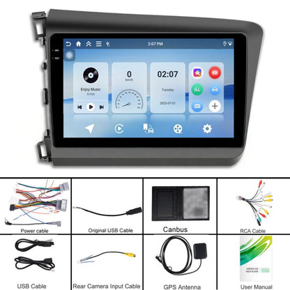 For Honda Civic Android 15 Car Navigation Bluetooth Player, 4-Core 2GB + 64GB, 4-Core 4GB + 64GB, 4-Core 4GB + 128GB, 8-Core 4GB + 64GB, 8-Core 6GB + 128GB