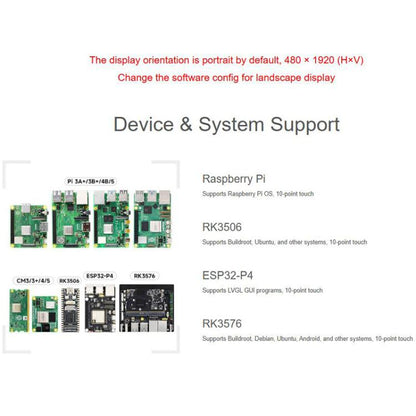 8.8 Inch DSI Capacitive Touch Display, IPS Panel, 10-Point Touch, Supports Backlight Adjustment Via Software, Waveshare 33641