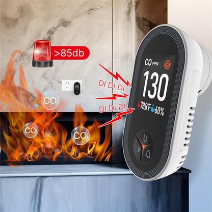 MOES Carbon Monoxide Temperature & Humidity Detector Monitoring Alarm Sensor, 3 In 1 US Plug, 3 In 1 EU Plug, 4 In 1 Gas US Plug, 4 In 1 Gas EU Plug, 4 In 1 Smoke US Plug, 4 In 1 Smoke EU Plug, 5 In 1 Gas+Smoke US Plug, 5 In 1 Gas+Smoke EU Plug