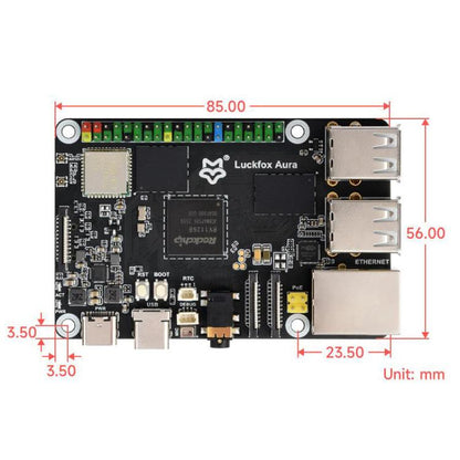 Luckfox Aura High-Performance Linux Development Board Rockchip RV1126B Quad-Core 1.6GHz Processor, RAM 2GB No eMMC, RAM 2GB eMMC Flash 64GB, RAM 4GB No eMMC, RAM 4GB eMMC Flash 64GB
