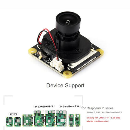 WAVESHARE IMX327 2MP IR-CUT Camera, Starlight Camera Sensor, Compatible With Raspberry Pi Series Boards, 33322