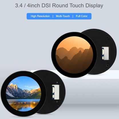 Waveshare DSI Round Capacitive Touch Display IPS Display Panel 10-Point Touch, 3.4 inch, 4 inch