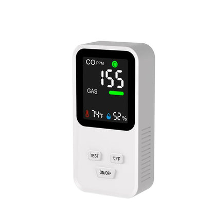 4-In-1 Plug-In Gas Detector Carbon Monoxide Combustible Gas Temperature Humidity Monitor With High Sensitivity & Alarm, US Plug, DM340 Black, DM340  White