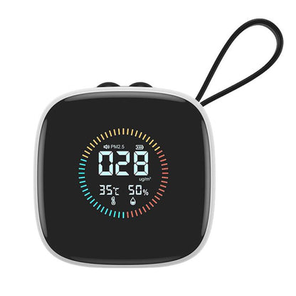 Mini PM2.5 Detector with Temperature & Humidity Monitor with Rechargeable Battery, Real-time LCD Display, DM1210A