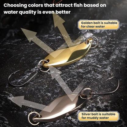 30pcs /Box Tin-plated Spinner Lure Fishing Tackle Hard Bait Bio-mimetic Spinner Lure, Gold 2.5g, Gold 3.5g, Gold 5g, Silver 2.5g, Silver 3.5g, Silver 5g