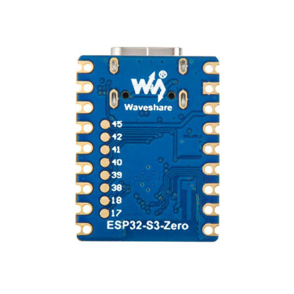 WAVESHARE 2.4GHz Wi-Fi Mini Development Board Based ESP32-S3 Dual-Core Processor, No Pin Header, Soldered Pin Header