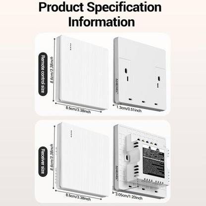 ANENG Remote Control Wireless Smart Home Lighting Panel, One-Gang, Two-Gang, Three-Gang