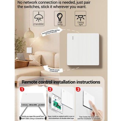 ANENG Remote Control Wireless Smart Home Lighting Panel, One-Gang, Two-Gang, Three-Gang