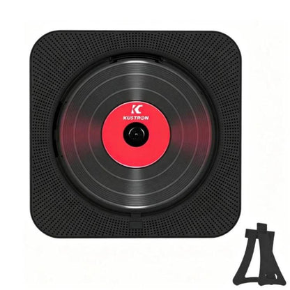 KUSTRON Home Wall-Mounted Rechargeable CD Player Bluetooth Speaker Music Player With Cover, US Plug, EU Plug, UK Plug, AU Plug