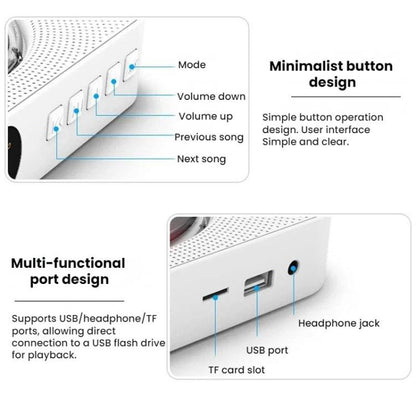 KUSTRON Home Wall-Mounted Rechargeable CD Player Bluetooth Speaker Music Player With Cover, US Plug, EU Plug, UK Plug, AU Plug