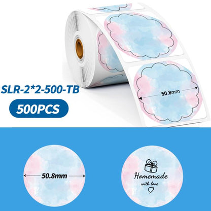 Phomemo 2-Inch Round Adhesive Labels For PM241-BT/PM246S/D520-BT Printer, LASER-SILVER-BLACK-400pcs, > LASER-GOLD-BLACK-400pcs, WHITE-BLACK-750pcs, PINK-BLACK-750pcs, YELLOW-BLACK-750pcs, BLUE-BLACK-750pcs, ORANGE-BLACK-750pcs, WHITE-BLUE-750pcs
