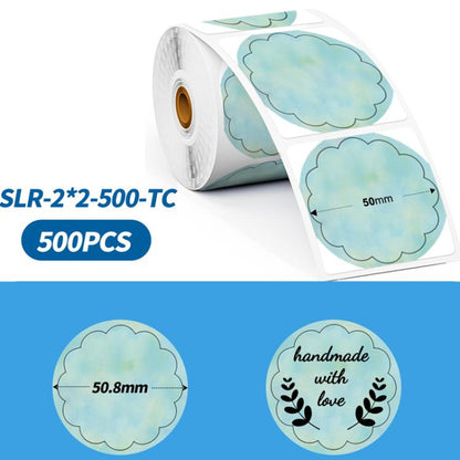 Phomemo 2-Inch Round Adhesive Labels For PM241-BT/PM246S/D520-BT Printer, LASER-SILVER-BLACK-400pcs, > LASER-GOLD-BLACK-400pcs, WHITE-BLACK-750pcs, PINK-BLACK-750pcs, YELLOW-BLACK-750pcs, BLUE-BLACK-750pcs, ORANGE-BLACK-750pcs, WHITE-BLUE-750pcs