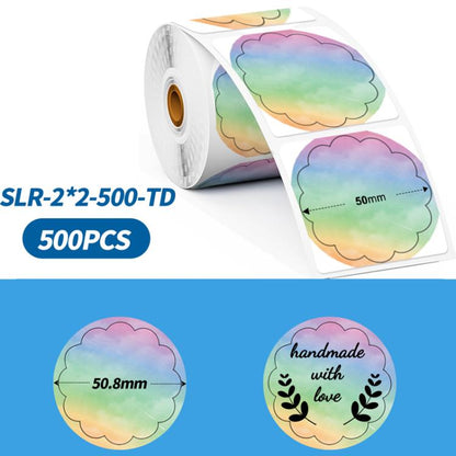 Phomemo 2-Inch Round Adhesive Labels For PM241-BT/PM246S/D520-BT Printer, LASER-SILVER-BLACK-400pcs, > LASER-GOLD-BLACK-400pcs, WHITE-BLACK-750pcs, PINK-BLACK-750pcs, YELLOW-BLACK-750pcs, BLUE-BLACK-750pcs, ORANGE-BLACK-750pcs, WHITE-BLUE-750pcs