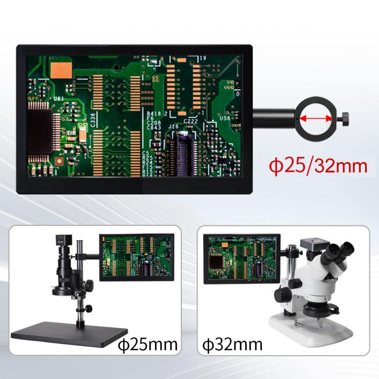 Industrial Grade IPS Microscope Monitor, US Plug, 8 Inch with 25mm Mounting Bar, 8 Inch with 32mm Mounting Bar, 10 Inch with 25mm Mounting Bar, 10 Inch with 32mm Mounting Bar, 11.6 Inch with 25mm Mounting Bar, 11.6 Inch with 32mm Mounting Bar