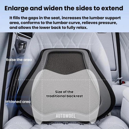 AUTOWOEL Universal Car Ventilated Lumbar Support Portable Car Seat Back Cushion, Without Fan Grey, Without Fan Blue, With Fan Grey, With Fan Blue