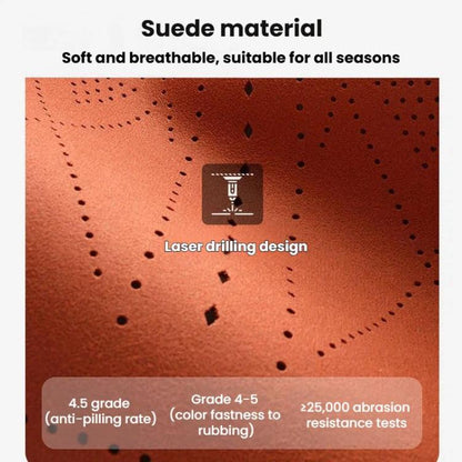 ZD25A Universal Suede Car Seat Cushion Summer Breathable Double-Sided Seat Pad, Front Row Black, Front Row Orange, Front Row Grey, Back Row Black, Back Row Orange, Back Row Grey