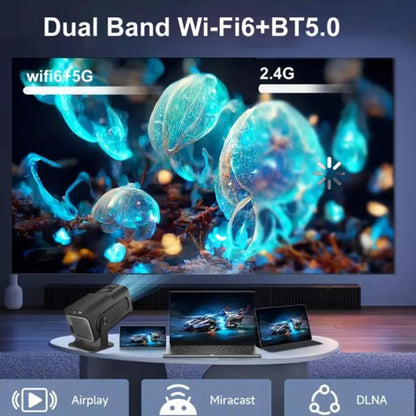 HY320 Mini Android 11 Portable 4K HD Projector With WiFi 6, Bluetooth, 180-Degree Rotation, Wireless Screen Mirroring, UK Plug, US Plug, EU Plug