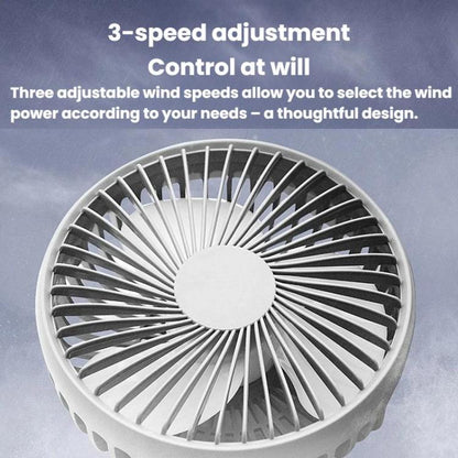Rundong R-8037 USB Portable High Wind Car Dual-Head Fan Quiet Desk Fan For Office & Desktop