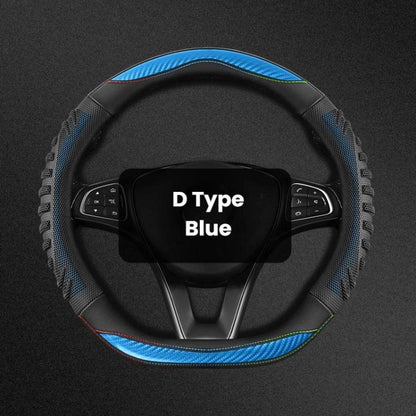 Honeycomb Car Steering Wheel Cover No-Sew Universal Steering Wheel Protector, O Type Blue, O Type Dark Blue, O Type Black, O Type Red, O Type Coffee, D Type Blue, D Type Dark Blue, D Type Black, D Type Red, D Type Coffee