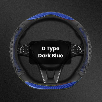 Honeycomb Car Steering Wheel Cover No-Sew Universal Steering Wheel Protector, O Type Blue, O Type Dark Blue, O Type Black, O Type Red, O Type Coffee, D Type Blue, D Type Dark Blue, D Type Black, D Type Red, D Type Coffee