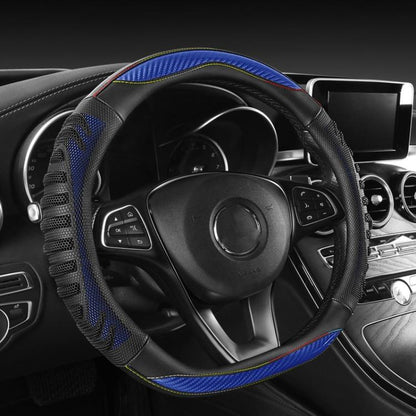 Honeycomb Car Steering Wheel Cover No-Sew Universal Steering Wheel Protector, O Type Blue, O Type Dark Blue, O Type Black, O Type Red, O Type Coffee, D Type Blue, D Type Dark Blue, D Type Black, D Type Red, D Type Coffee