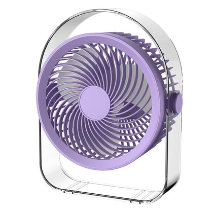 Dormitory Outdoor Desktop Night Light Silent Fan With Night Light, White Direct Plug, Purple Direct Plug, White Rechargeable, Purple Rechargeable