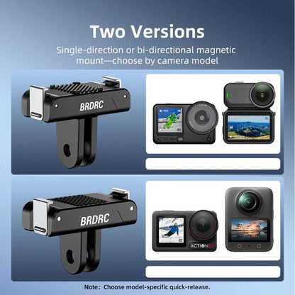 BRDRC For DJI Magnetic Quick-Release Base Two-Claw Stand Extension Accessory, For Osmo Action 6 / Nano, For Osmo Action 3 / 4 / 5 Pro / Osmo 360