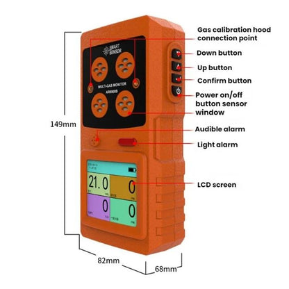 SMART SENSOR 4 In 1 Explosion-Proof Gas Concentration Detector, AR8900B