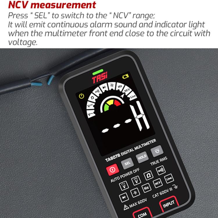 Digital Fully Automatic Smart Burn-Proof Multifunction Large-Screen Multimeter Voltage Resistance Frequency Tester, TASI TA807A, TASI TA807B With Capacitance Test