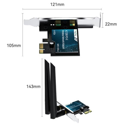 VegGieg 2 In 1 Desktop Gigabit PCIe Wireless Network Adapter, AC1200 PCI-E to WIFI 5 + Bluetooth 4.2/5dB