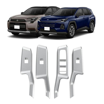 4pcs / Set For Toyota RAV4 / Wildlander Car Window Switch Panel Decorative Sticker, LHD Silver, LHD Black, LHD Carbon Fiber, RHD Silver, RHD Black, RHD Carbon Fiber