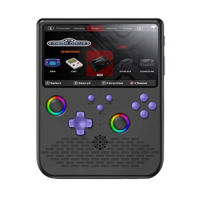 H5 5 Inch IPS HD Handheld Game Console With RGB Ambient Light Retro Mini Arcade, Portable Game Machine, Black Body Grey Key 64G, White Body Purple Key 64G, Black Body Purple Key 64G, White Body White Key 64G, Black Body Grey Key 128G