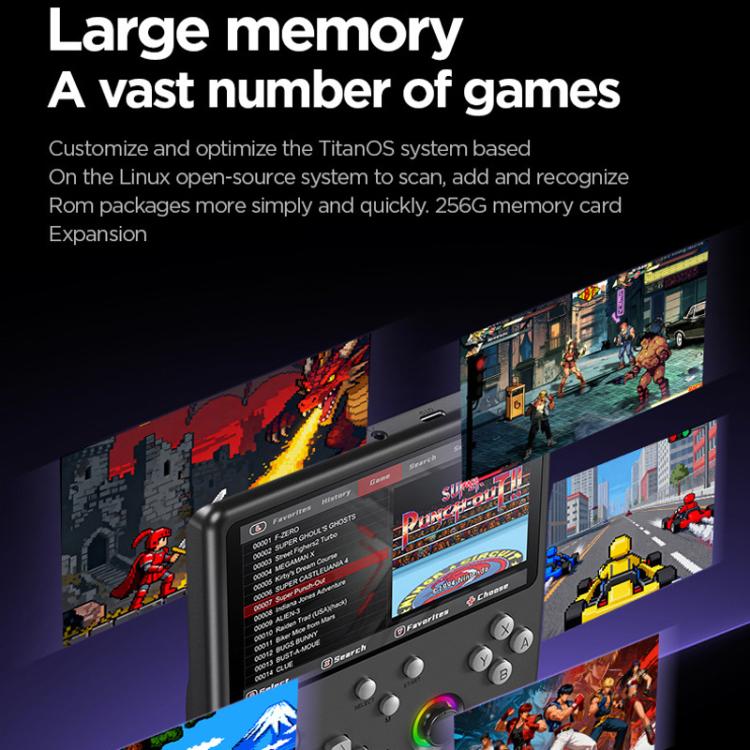 H5 5 Inch IPS HD Handheld Game Console With RGB Ambient Light Retro Mini Arcade, Portable Game Machine, Black Body Grey Key 64G, White Body Purple Key 64G, Black Body Purple Key 64G, White Body White Key 64G, Black Body Grey Key 128G