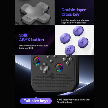 H5 5 Inch IPS HD Handheld Game Console With RGB Ambient Light Retro Mini Arcade, Portable Game Machine, Black Body Grey Key 64G, White Body Purple Key 64G, Black Body Purple Key 64G, White Body White Key 64G, Black Body Grey Key 128G