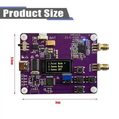 23.5MHz-6000MHz Button-operated RF Signal Generator With OLED Screen Display HMC833, Signal Generator