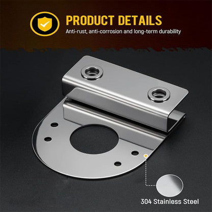2pcs Car Stainless Steel Under Lamp Bracket Universal Clamp-On Mounting Light Holder For Trucks & Pickups, 90 Degree, 45 Degree