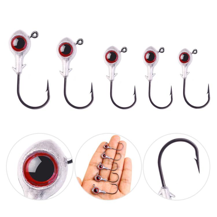 HENGJIA JI042 5pcs /Pack Jig Head Hook Saltwater Reinforced Sharp Point Fishing Hook, 2.5g, 3.5g, 5g, 7g, 10g