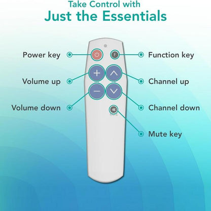7-Key Universal Learning Remote Control For Seniors Large Buttons Easy To Use IR Remote For TV/STB/DVD/DVB/HiFi, Silver, Black, Backlit Edition