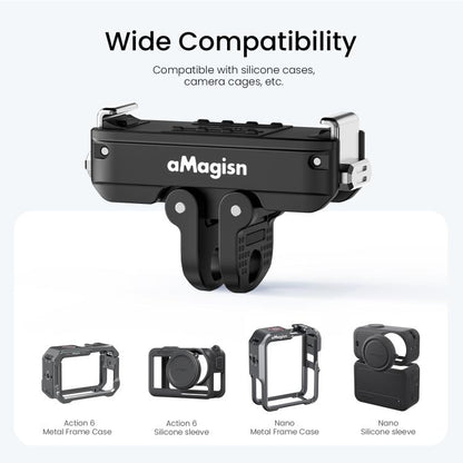 For DJI Osmo Action 6 / Nano aMagisn Metal Magnetic Quick Release Mount 2.0 Lockable Adapter, For DJI Osmo Action 6 / Nano